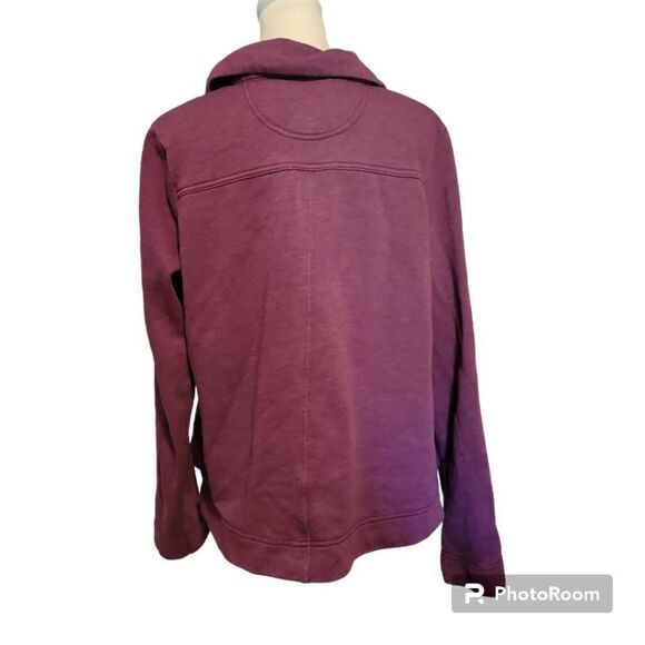 Eddie Bauer Fuscia Snap Button Sweat Jacket Women's Size Medium - Picture 3 of 8
